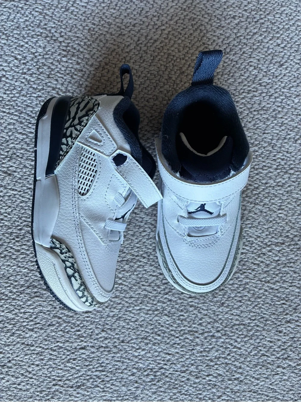 Jordan Spizike Low TD Unisex Kids Sneakers Size 7C White Obsidian FQ3952-104